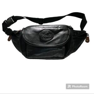 Classic Black Leather Belt Bag for Men